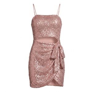 City Vibe Sequin Pink Dress Womens Size Small BNWT